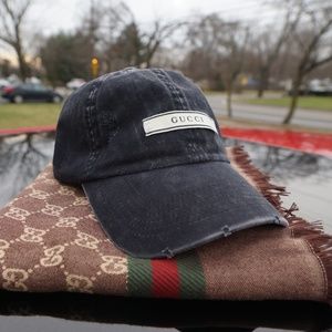 Gucci Box Logo Dad Hat "Charcoal Fog" unisex